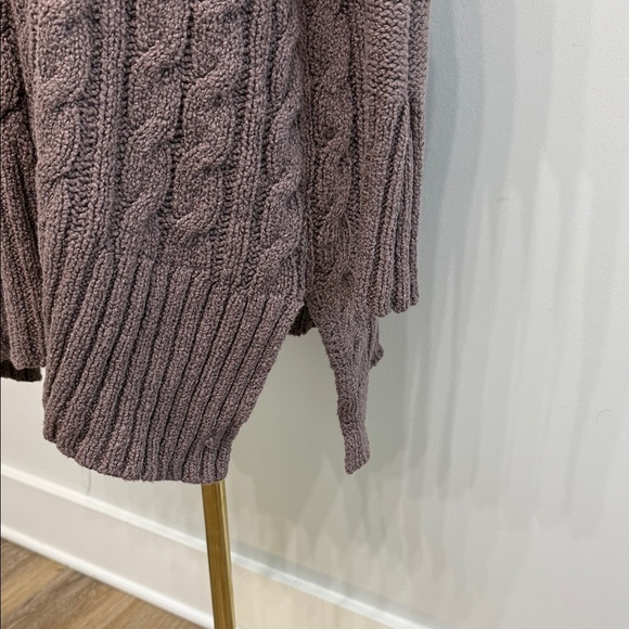 Free People Size XS Easy Cable Brown V-Neck Sweater - Picture 10 of 14